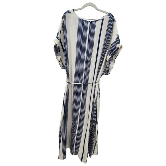 New NWT H & M Cotton Long Midi Casual Dress Size XXL Striped Summer Vacation - Picture 6 of 12